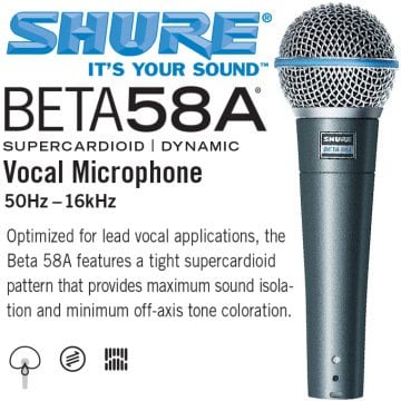 Shure Beta 58A Dinamik Vokal Mikrofon