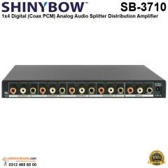 Shinybow SB-3710 1x4 Digital (Coax PCM) Analog Audio Splitter Distribution Amplifier