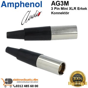 Amphenol AG3M 3 Pin Mini XLR Erkek Konnektör