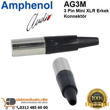 Amphenol AG3M 3 Pin Mini XLR Erkek Konnektör
