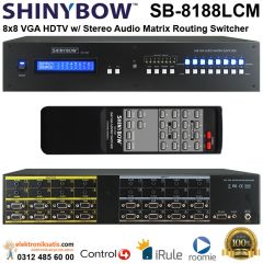 Shinybow SB-8188LCM 8x8 VGA HDTV w/ Stereo Audio Matrix Routing Switcher