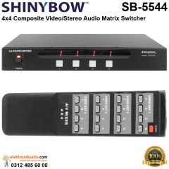 Shinybow SB-5544 4x4 Composite Video/Stereo Audio Matrix Switcher