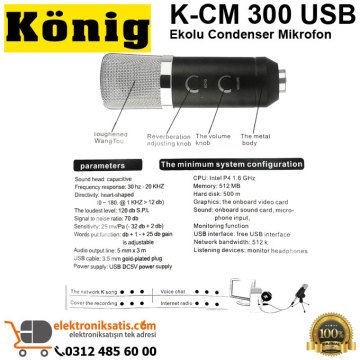 König K-CM 300 USB Ekolu Condenser Mikrofon