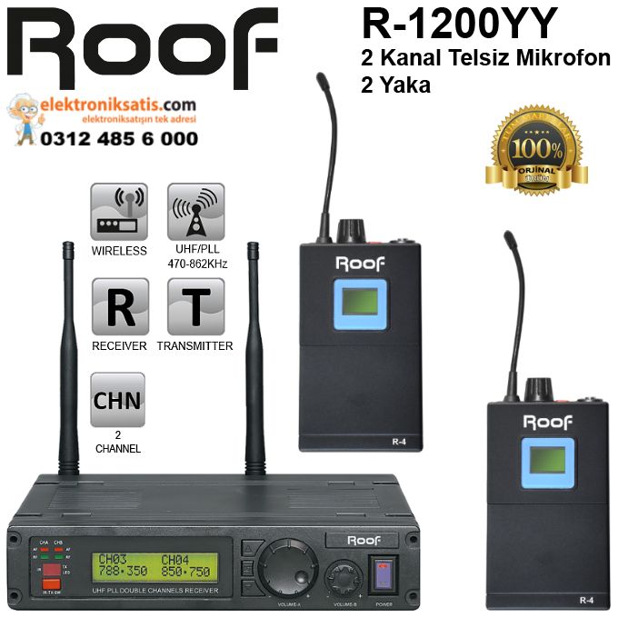 Roof R-1200 Telsiz Mikrofon 2 Yaka