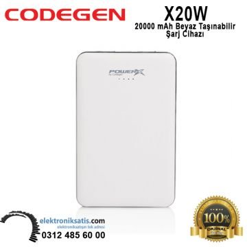 Codegen X20W 20000 mAh Beyaz Taşınabilir Şarj Cihazı