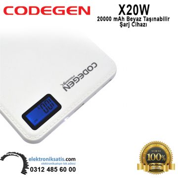Codegen X20W 20000 mAh Beyaz Taşınabilir Şarj Cihazı