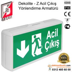 Arsel Dekolite-Z Tek Yönlü Acil Çıkış Yönlendirme Armatürü 75x400x180 mm