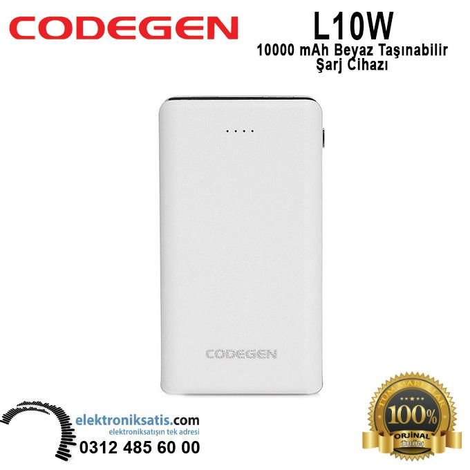 Codegen L10W 10000 mAh Beyaz Taşınabilir Şarj Cihazı