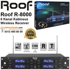 Roof R-8000 8 Kanal UHF Kablosuz Receiver Çift Tunerli