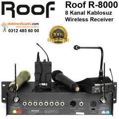 Roof R-8000 8 Kanal UHF Kablosuz Receiver Çift Tunerli