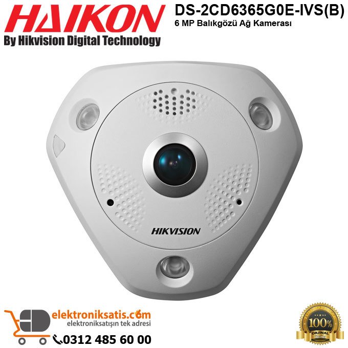 Haikon DS-2CD6365G0E-IVS(B) 6 MP Balıkgözü Ağ Kamerası