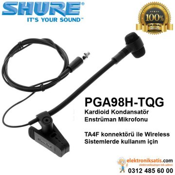 Shure PGA98H-TQG Kardioid Kondansatör Enstrüman Mikrofonu