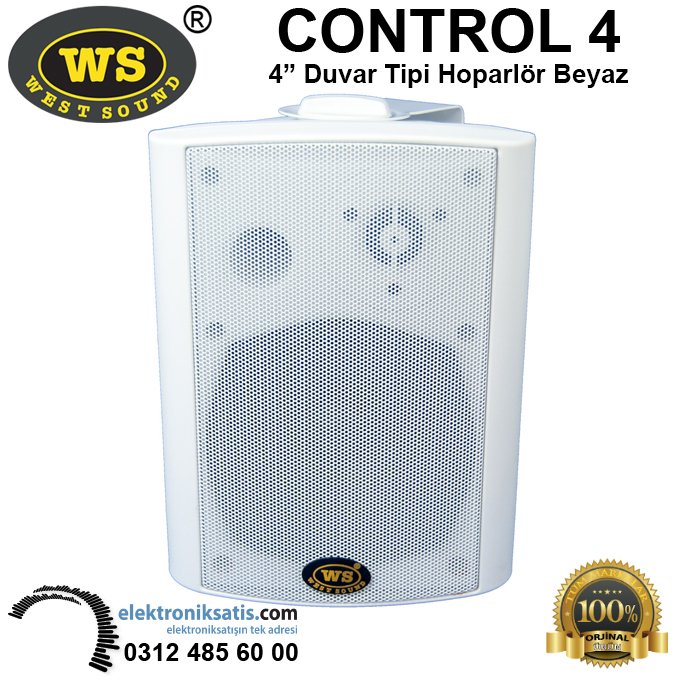 West Sound CONTROL 4 2 Yollu 4'' Beyaz Duvar Tipi Hoparlör