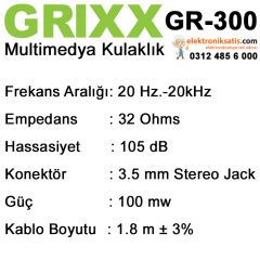 Grixx GR-300 Multimedya Kulaklık