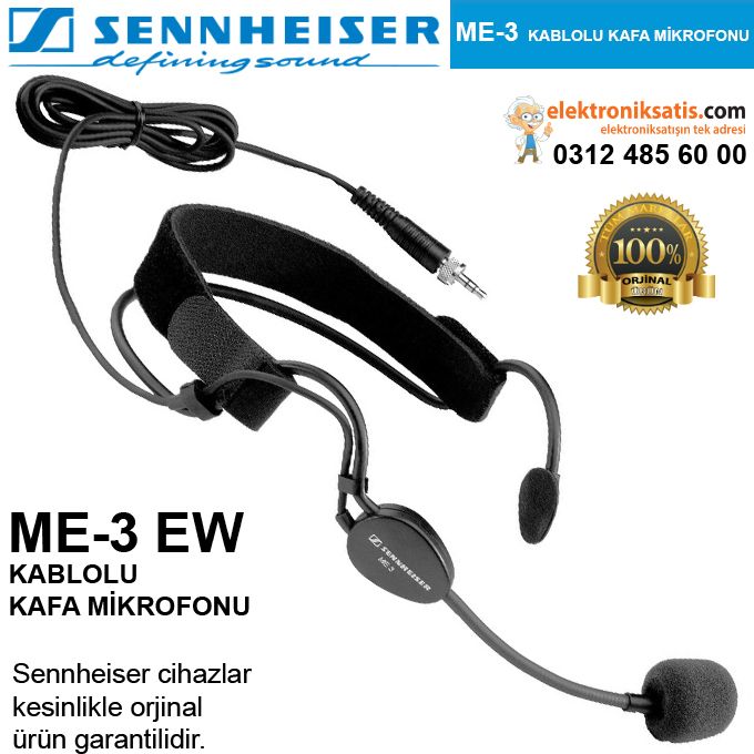 Sennheiser ME-3 EW Kablolu Kafa Mikrofonu