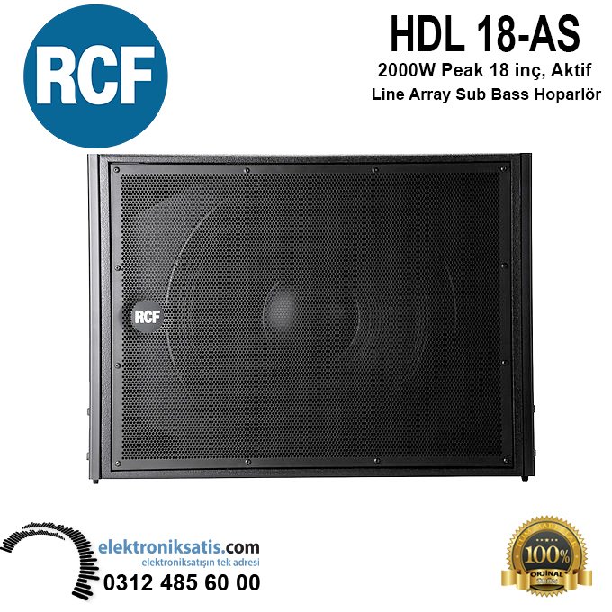 RCF HDL 18-AS 2000W Peak 18 inç, Aktif Line Array Sub Bass Hoparlör