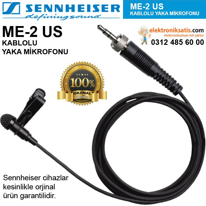 Sennheiser ME-2 Kablolu Yaka Mikrofonu