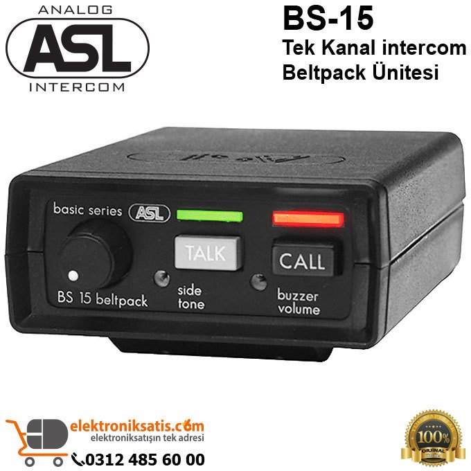 ASL BS-15 Tek Kanal intercom Beltpack Ünitesi