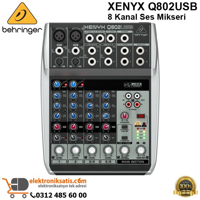 Behringer XENYX Q802USB 8 Kanal Ses Mikseri
