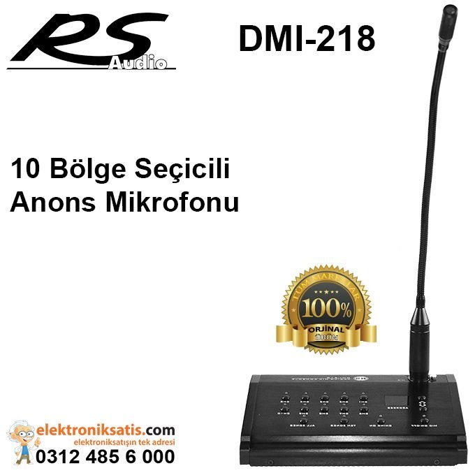 Rs Audio DMI 218 Uzaktan 10 Bölge Seçicili Anons Mikrofonu