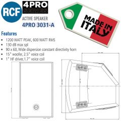 RCF 4PRO 3031-A 15'' Aktif Hoparlör