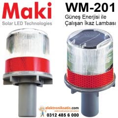 Maki WM-201 Güneş Enerjisi ile Çalışan Kirmizi ikaz Lambası
