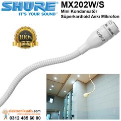 Shure MX202W/S Mini Kondansatör Süperkardioid Askı Mikrofon