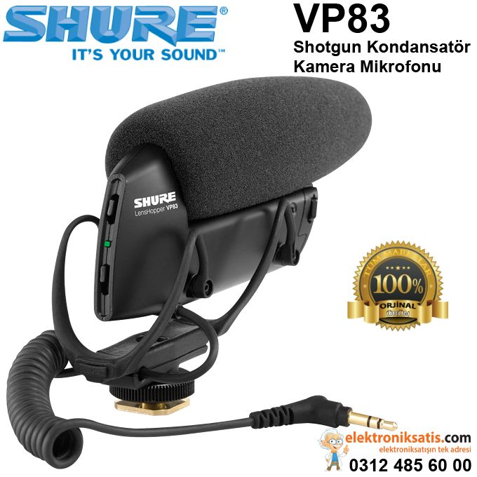 Shure VP83 Shotgun Kondansatör Kamera Mikrofonu