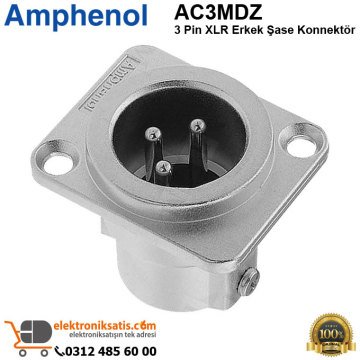 Amphenol AC3MDZ 3 Pin XLR Erkek Şase Konnektör