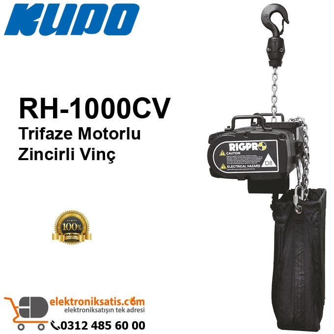 Kupo RH-1000CV Trifaze Motorlu Zincirli Vinç