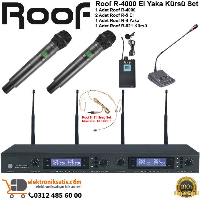 Roof R-4000 El Yaka Kürsü Wireless Sistem
