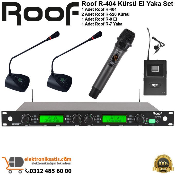 Roof R-404 Kürsü El Yaka Wireless Sistem