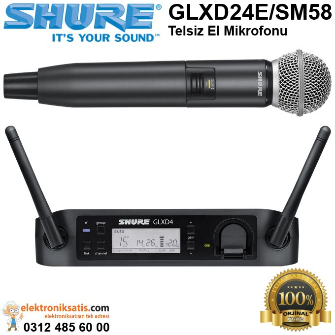 Shure GLXD24E/SM58 Telsiz El Mikrofonu