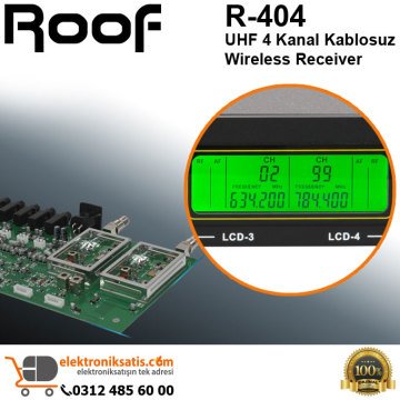 Roof R-404 UHF 4 Kanal Kablosuz Wireless Receiver