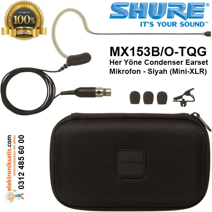 Shure MX153B/O-TQG Her Yöne Kondansatör Kafa Mikrofonu