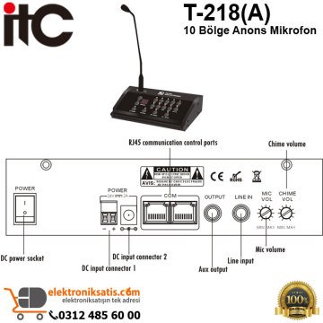 ITC T-218(A) 10 Bölge Anons Mikrofon