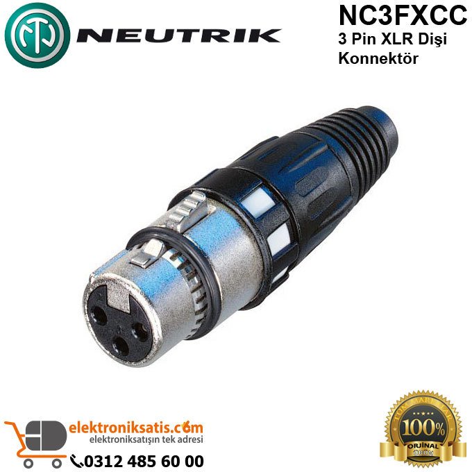 Neutrik NC3FXCC 3 Pin XLR Dişi Konnektör