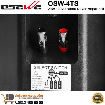OSAWA OSW-4T Siyah 100V Trafolu Duvar Hoparlörü