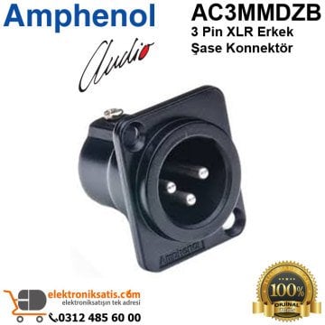 Amphenol AC3MMDZB 3 Pin XLR Erkek Şase Konnektör