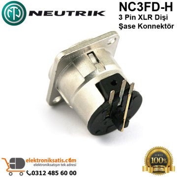 Neutrik NC3FD-H 3 Pin XLR Dişi Şase Konnektör