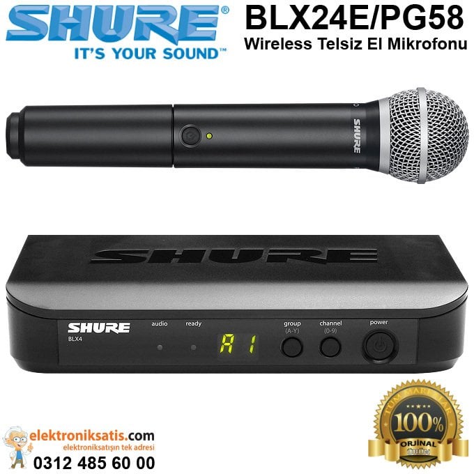 Shure BLX24E/PG58 Wireless Telsiz El Mikrofonu