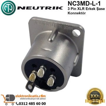 Neutrik NC3MD-L-1 3 Pin XLR Erkek Şase Konnektör