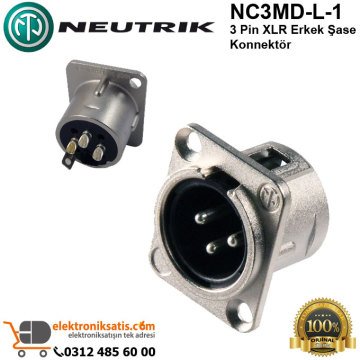 Neutrik NC3MD-L-1 3 Pin XLR Erkek Şase Konnektör