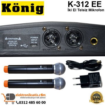 König K-312 EE İki El Telsiz Mikrofon