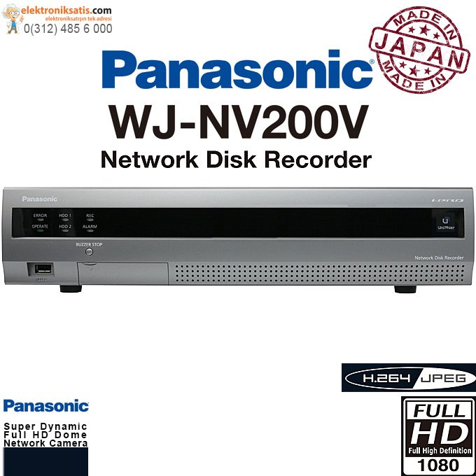 Panasonic WJ-NV200V 16 Kanal Network Video Kayıt Cihazı