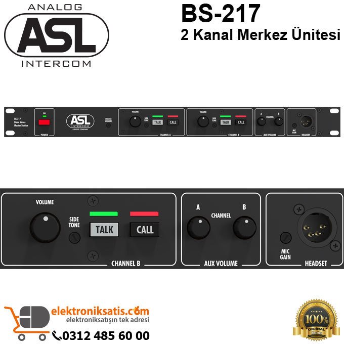 ASL BS-217 2 Kanal intercom Merkez Ünitesi