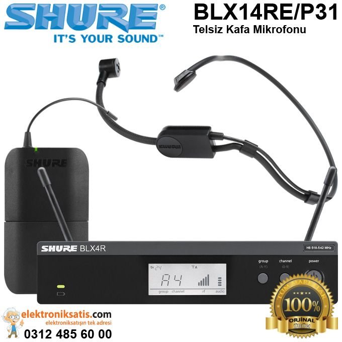Shure BLX14RE/P31 Telsiz Kafa Mikrofonu