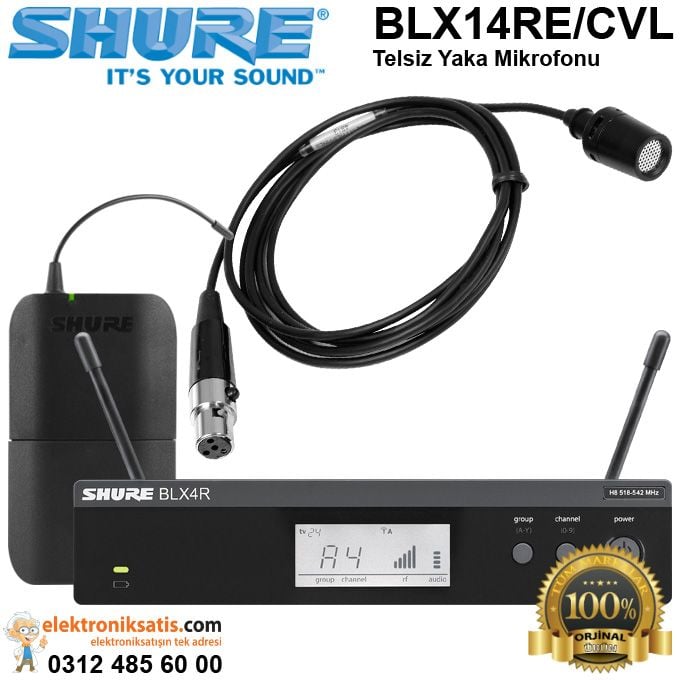 Shure BLX14RE/CVL Telsiz Yaka Mikrofonu