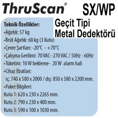 ThruScan SX/WP Geçit Tipi Metal Dedektörü