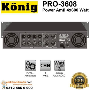 König PRO-3608 Power Amfi 4x600 Watt